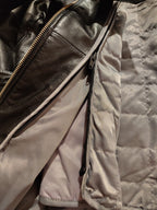 Vtg 90s Wilsons Black Leather Jacket Sz Small Fitted w/Belt Removable Thinsulate