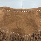 Vintage Bagatelle Skirt Brown Suede Leather studded Size S