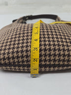 Lauren Ralph Lauren Brown Houndstooth Wool Blend Shoulder Bag Y2K
