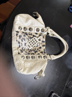 BE & D Garbo Natural Beige Leather Large Studded Tote