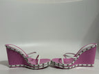 Vtg Dolce & Gabbana Pink Lucite Wedge Sandal Heels 35
