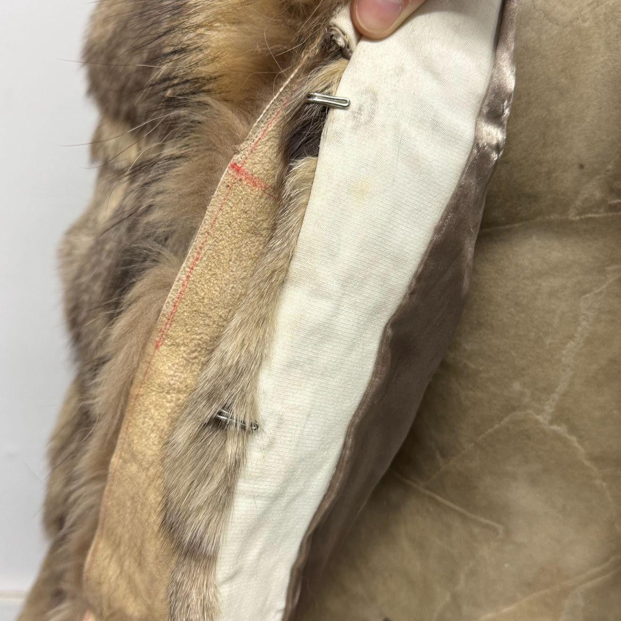 Vintage Y2K Brown Raccoon and Fox Fur Jacket