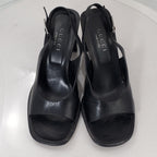 Gucci 1990s Black Leather Slingback Sandals Size 8.5