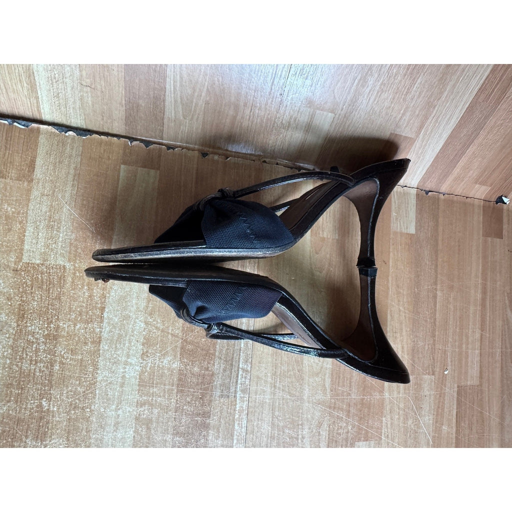 Vintage Donald J. Pliner Black Mesh Bow Kitten Heels