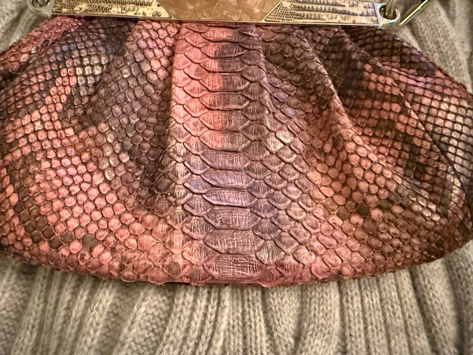 Vintage Prada Python with Lizard Handle and accents handbag