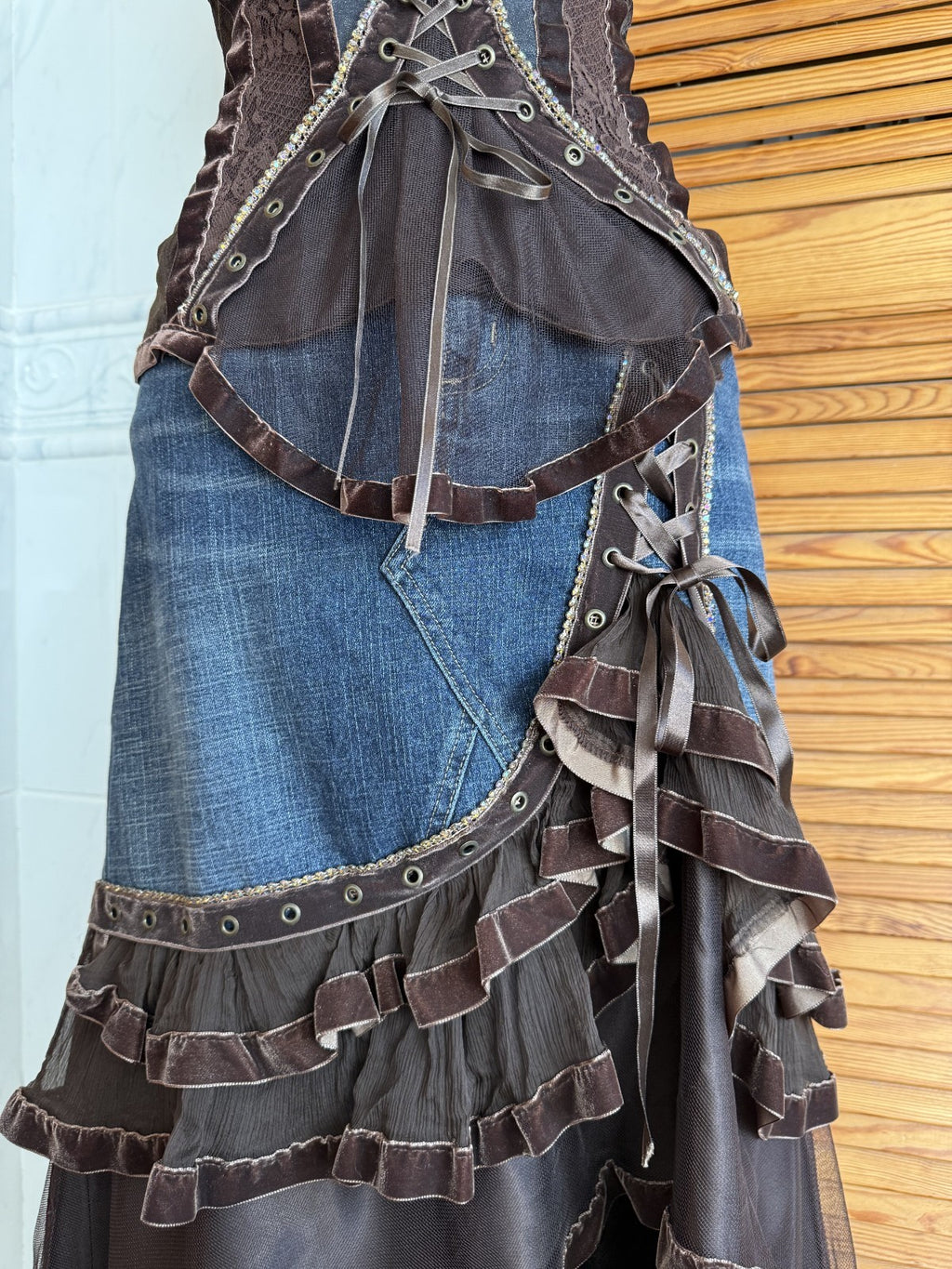 Lululemon Denim Fur Top and Skirt Set Size 3