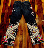 Escada 1970s Embellished Bell Bottom Jeans Size 29