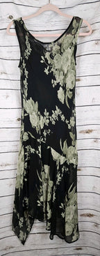 Vintage Bias Floral Beaded Overlay Slip Dress