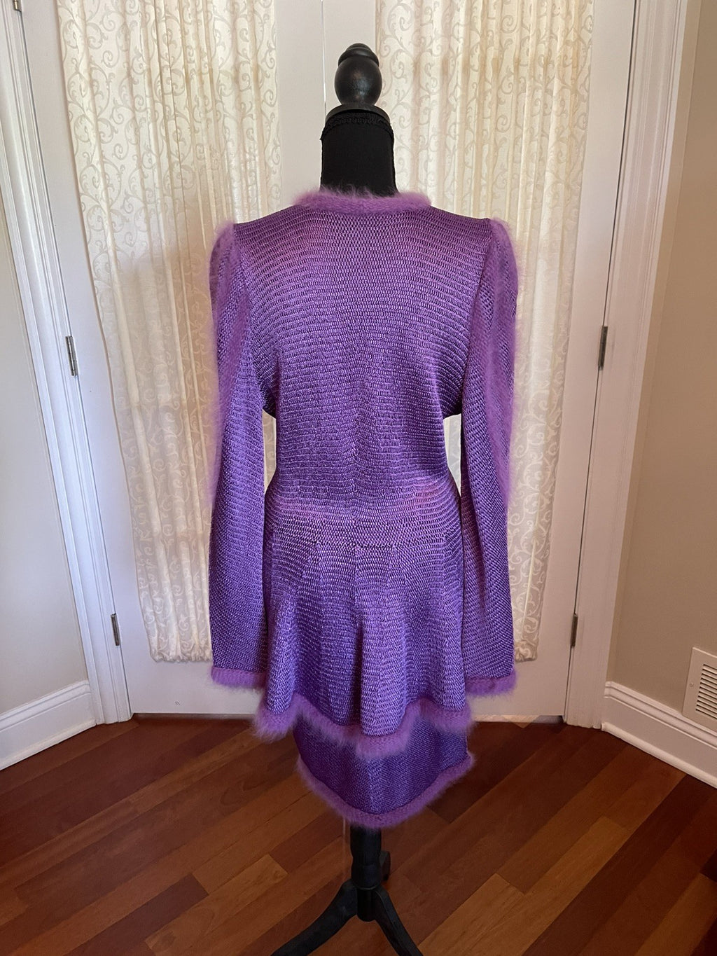Heidi Beck Germany Viscose Knit Jacket Pants and Skirt Purple Set Size 23-28