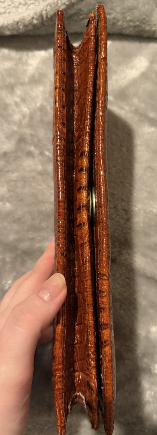 Pierre Cardin Crocodile Leather Shoulder Clutch Bag 1970s-1980s