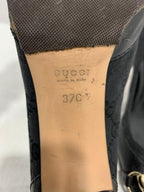 Gucci Vintage Horsebit Chain Pumps Black GG Monogram 37