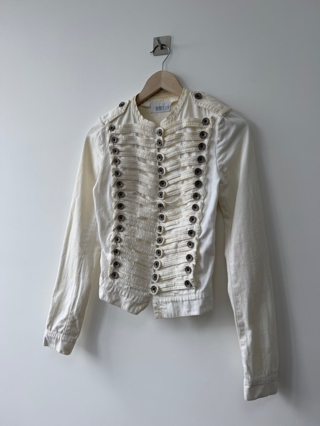 Plein Sud White Denim Napoleon Jacket Size XS