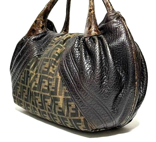 Fendi Zucca Spy Bag Dark Brown Canvas and Leather