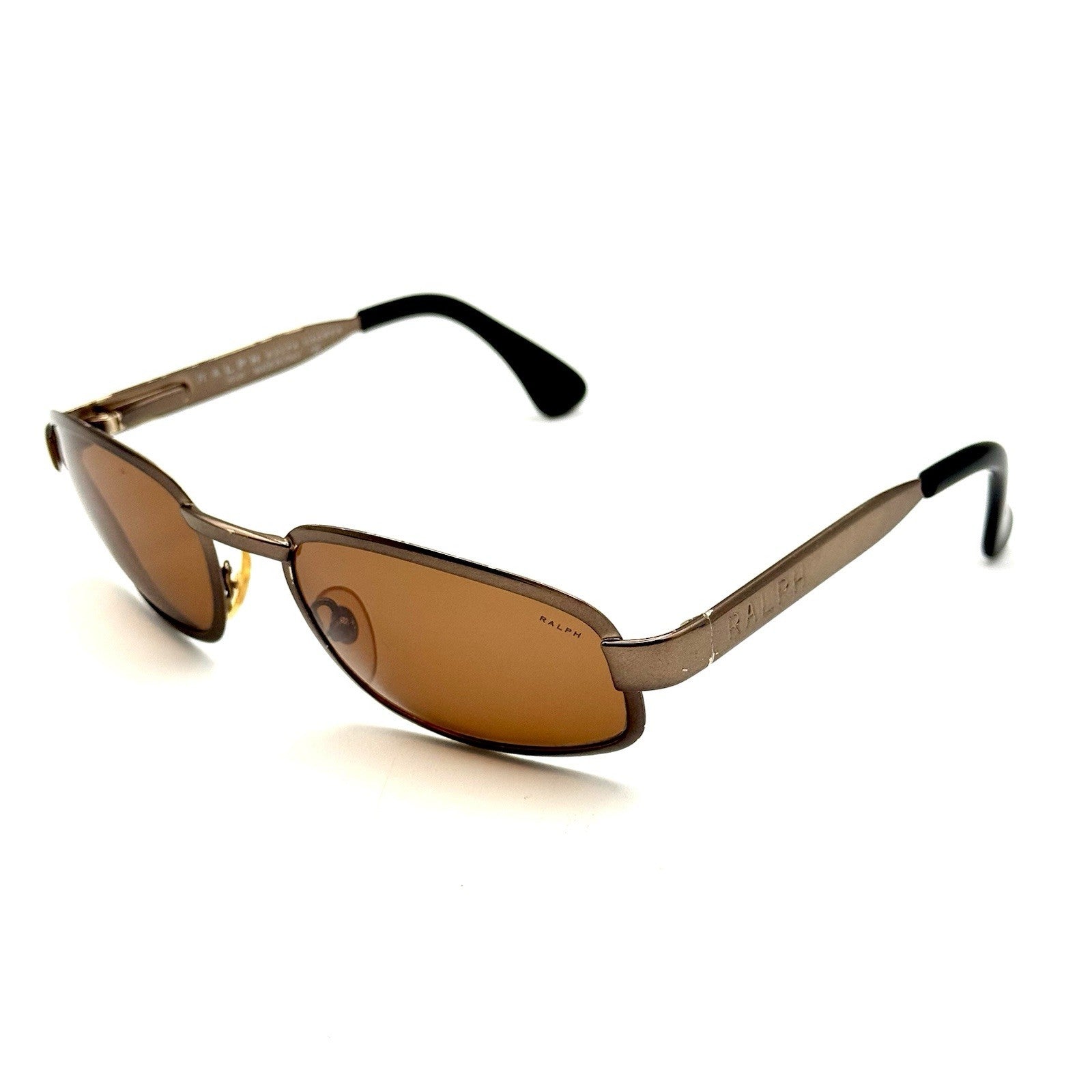 Ralph Lauren Oval Sunglasses 912/N/S VTG Brown Metal Designer Frame & Lens 55-20