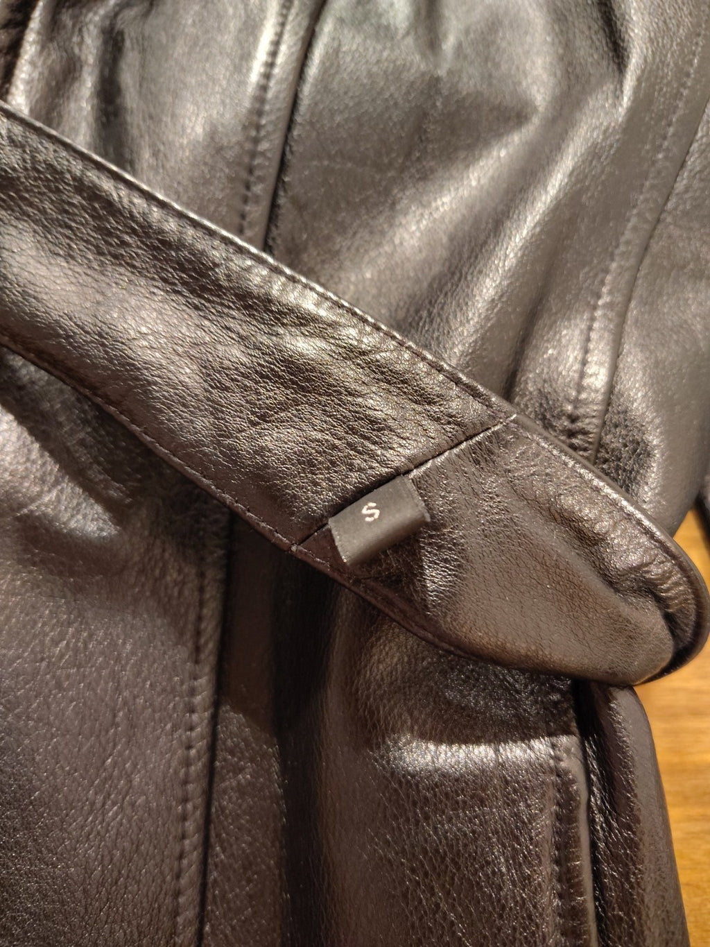 Vtg 90s Wilsons Black Leather Jacket Sz Small Fitted w/Belt Removable Thinsulate