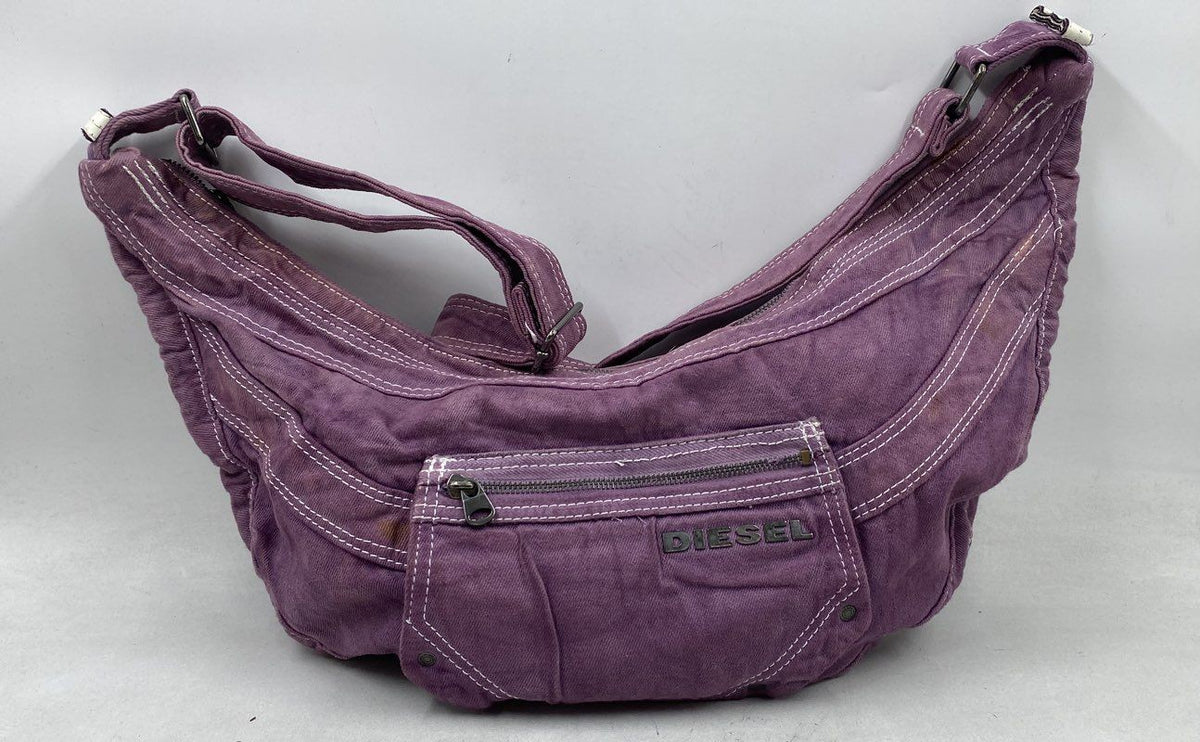 Diesel Purple Canvas Slouchy Hobo Shoulder Bag