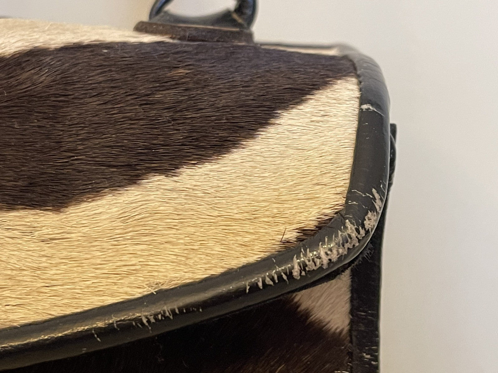 Vtg Calf Hair ZEBRA Print Nordstrom  1950s-60's HandBag Leather Black White Nice