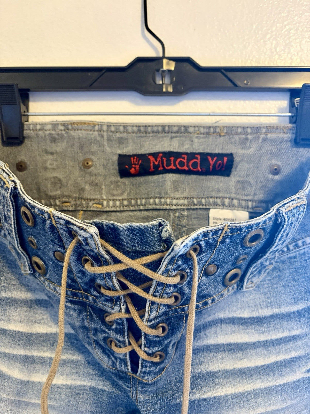 Mudd 1990s Lace Grommet Studded Low Rise Flare Jeans Size 1