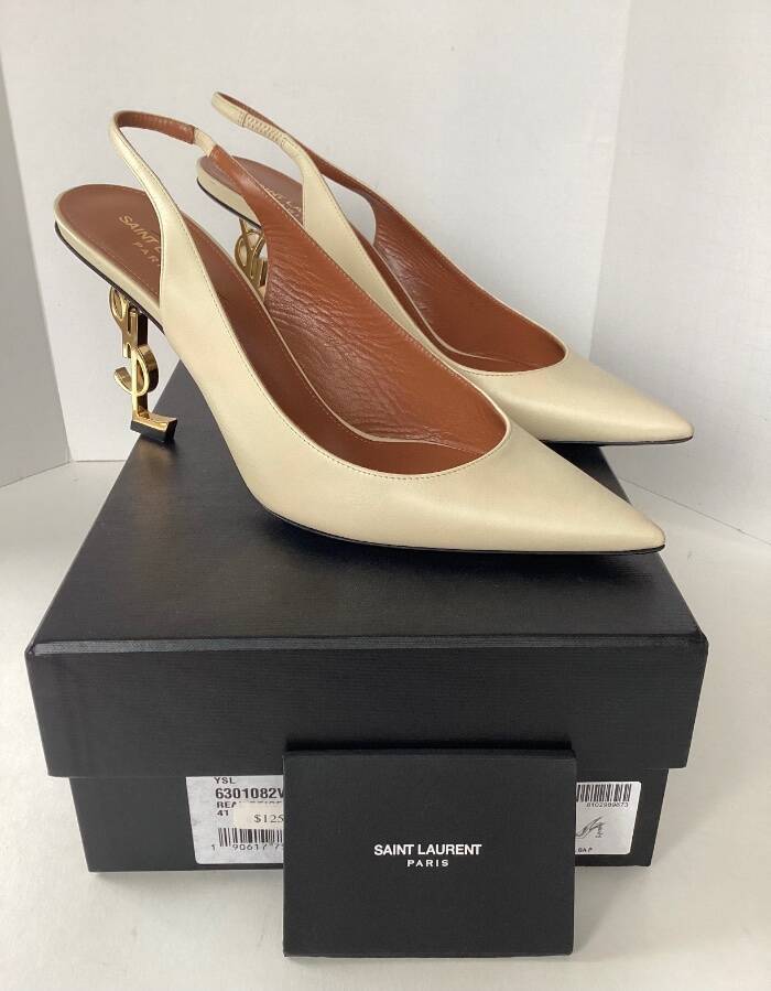 SAINT LAURENT YSL OPYUM SLINGBACK 85 PUMPS SZ 41