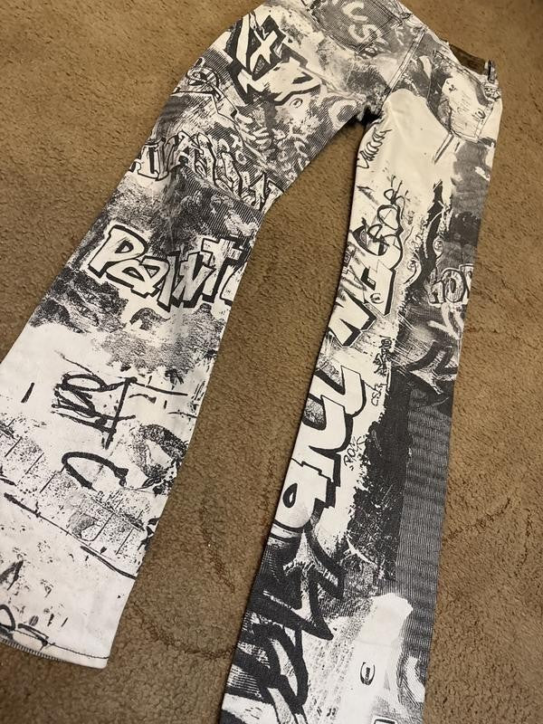 Vintage Roberto Cavalli graffiti pants Size 26/40 womens Abstract