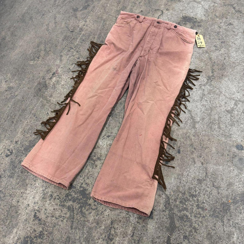 Vintage 1940s Western Fringed Trousers Faded