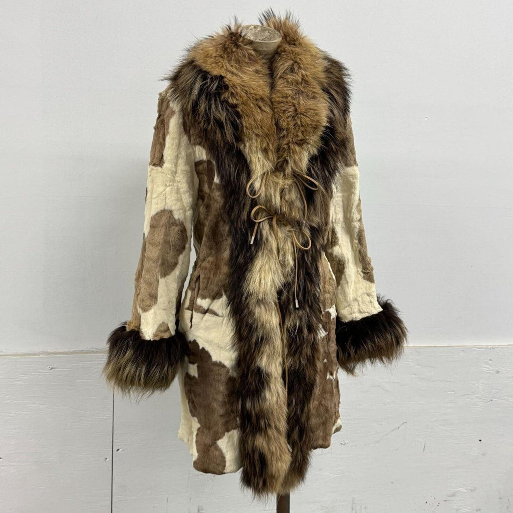 Vintage Y2K Rabbit and Raccoon "Penny Lane" Afghan Fur Coat