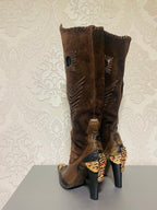 Gianmarco Lorenzi Limited Cowboy Women Boots Very Sexy Heels Size 37
