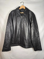 G-III Apparel Men's Leather Jacket Black Medium Y2K