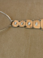 VTG Artisan Studio Modernist Sterling Silver 925 Moonstone Choker Necklace