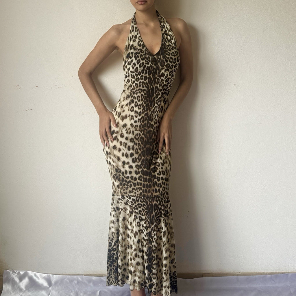 RARE!!! ROBERTO CAVALLI CLASS CAVALLI LEOPARD DRESS FROM 2000’s-