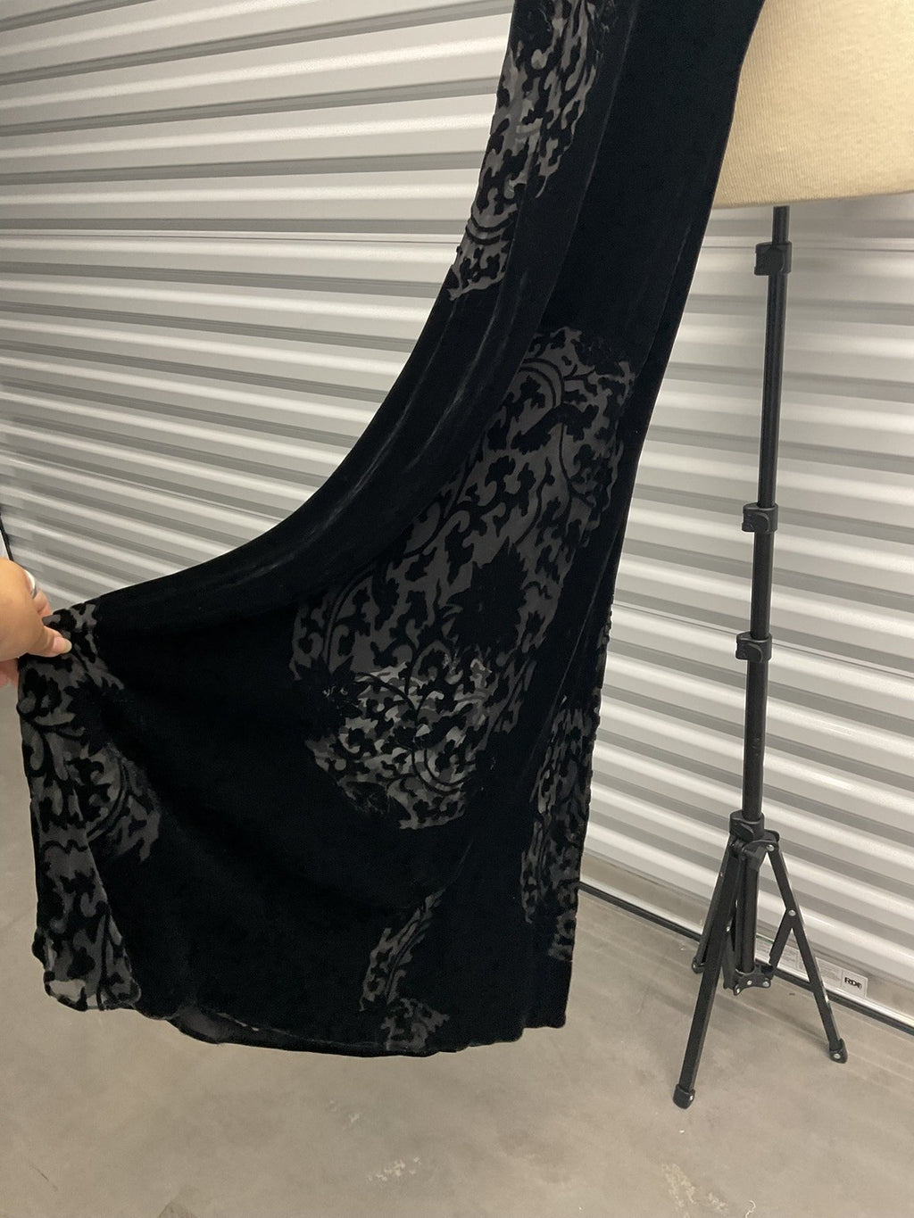 Vintage Betsey Johnson Black Floral Velvet Dress