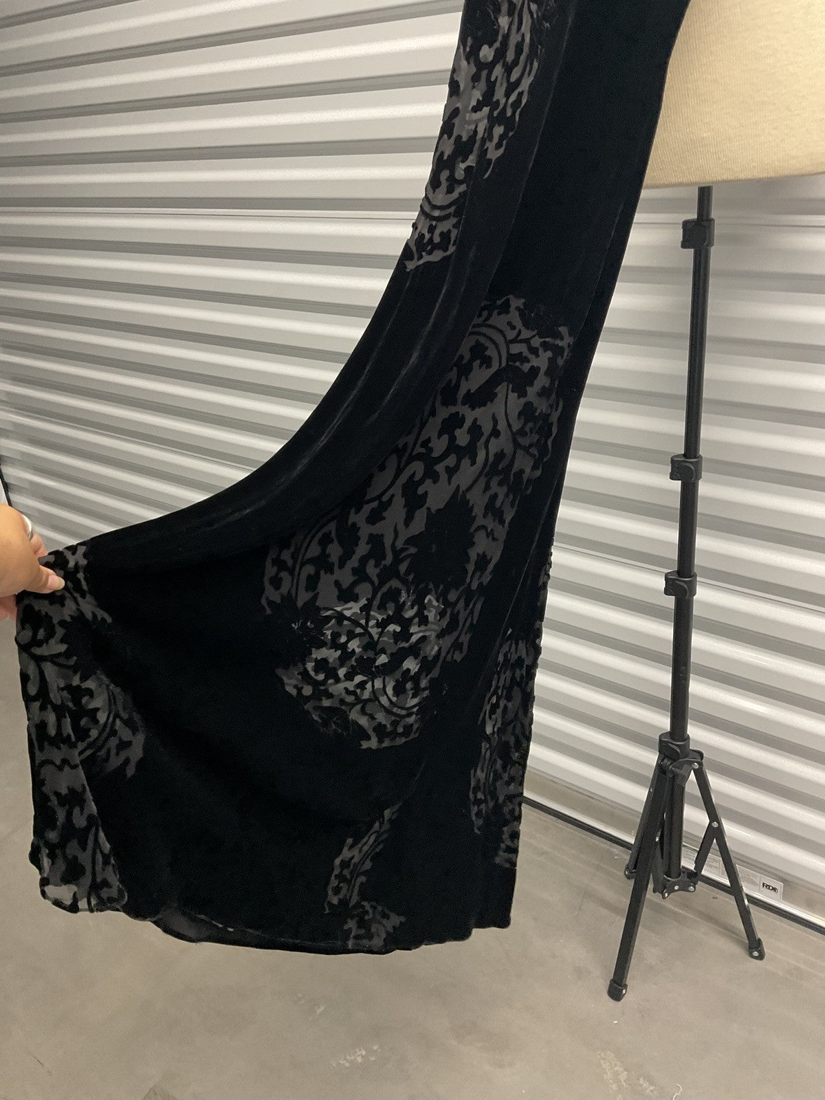 Vintage Betsey Johnson Black Floral Velvet Dress