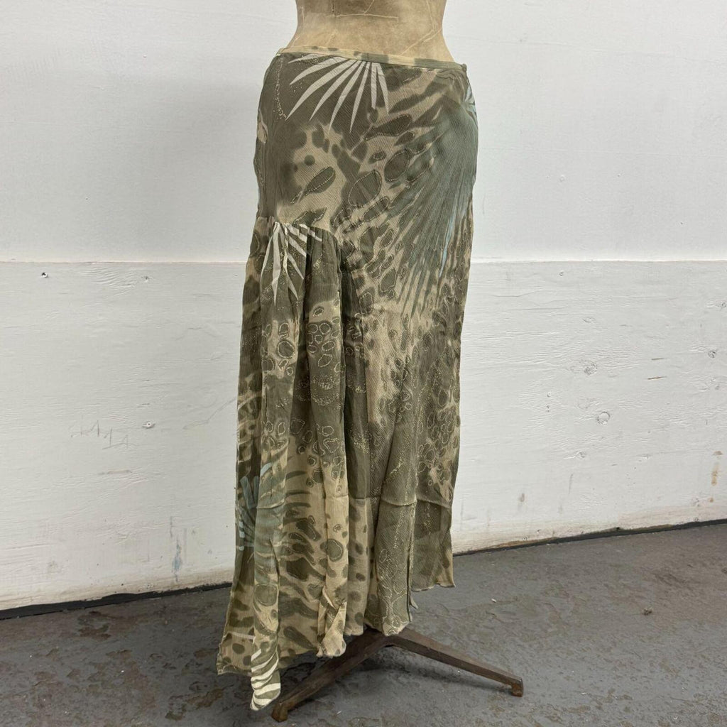 Vintage Y2K Multiples Créateur Asymmetric Silk Maxi Skirt