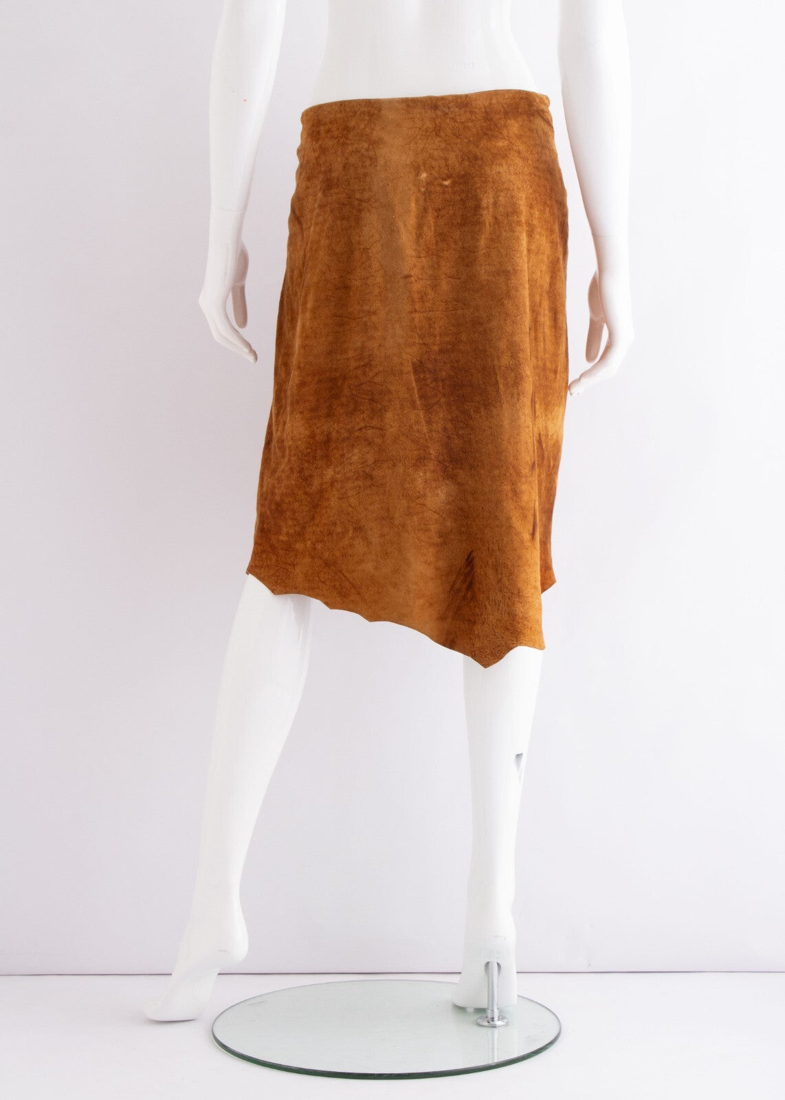 Plein Sud Suede Leather Lace Up Tie Asymmetric Skirt
