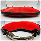 Authentic Yves Saint Laurent rivegauche Mombasa shoulder bag canvas red rare
