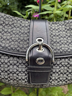 Coach Vintage Y2K Soho Black Signature Canvas Shoulder Bag