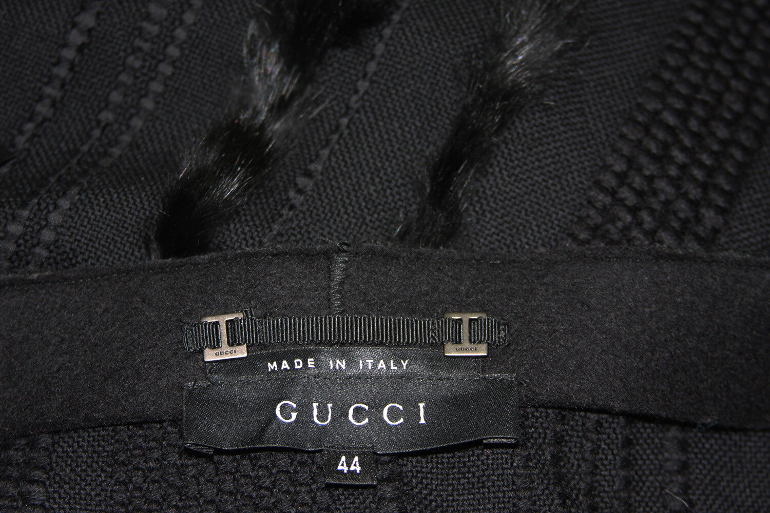 Tom Ford for Gucci F/W 2002 Collection Fox Trim Sweater with Leather Obi Belt 44