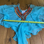LM Lulu Paris Boho Beaded Silk Cami Top Size M