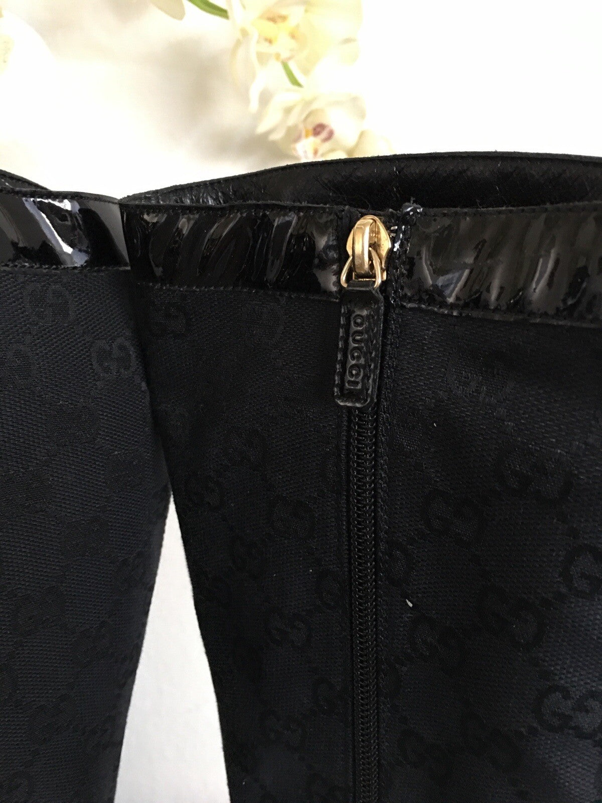 Gucci Black Canvas Boot Size 5.5