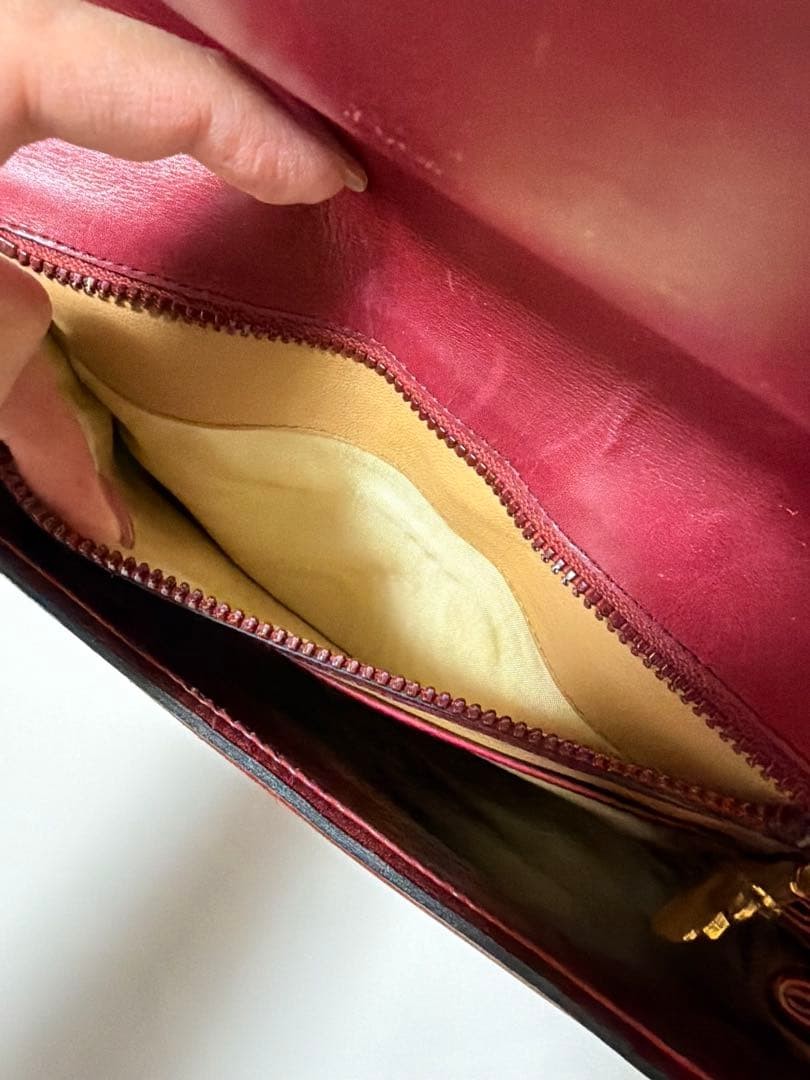Gucci Interlocking G Shoulder Bag Suede Leather Bordeaux