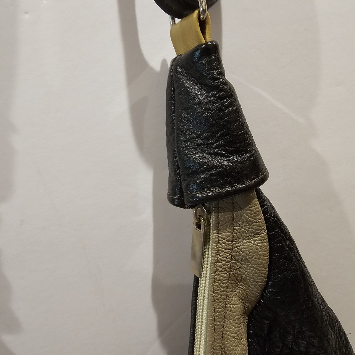 Vintage Leather Patchwork Fringe Hobo Bag