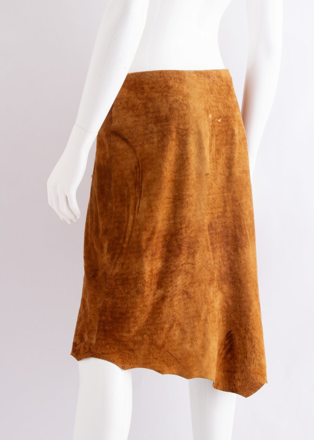 Plein Sud Suede Leather Lace Up Tie Asymmetric Skirt