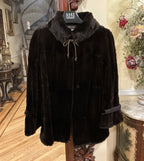 Vintage Black Mink Fur Coat Size XS