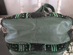 Jamin Puech Paris Beaded Sequin Leather Shoulder Bag Green