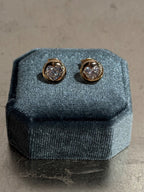 Vintage 1.5ct heart lab diamond 14k stud earrings