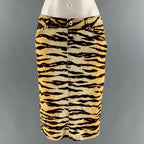 Dolce & Gabbana Brown Gold Cotton Blend Skirt Set XS
