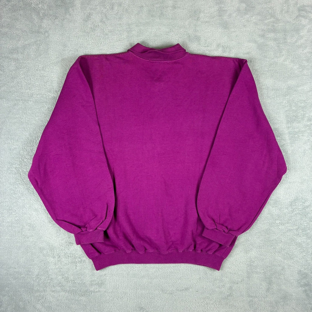 Missoni 1980s Purple Spellout Logo Button Up Jumper Size 42