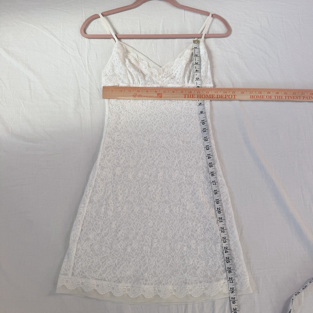 Victoria’s Secret Y2K White Lace Babydoll Slip Dress Nightgown M Coquette Fairy