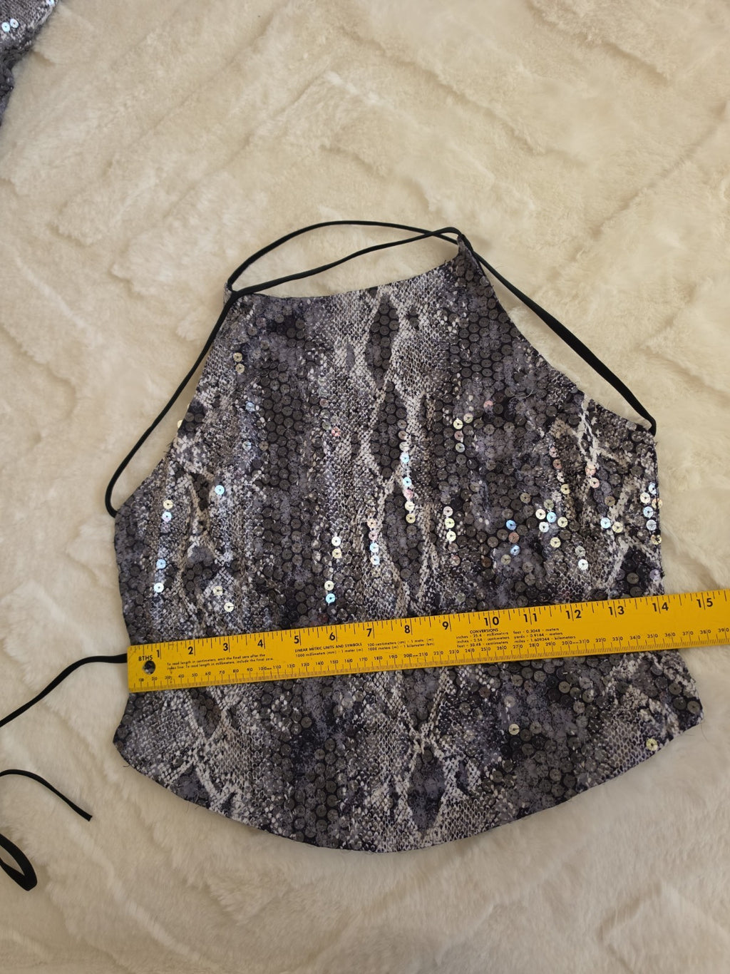 Bebe Vintage Sequin Snakeskin Two Piece Set Small