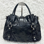 Francesco Biasia Handbag Tote Leather studs Black y2k gimmick grunge vintage